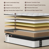 King Size Mattress, 12 Inch Hybrid Mattress King Size in a Box, Medium Firm