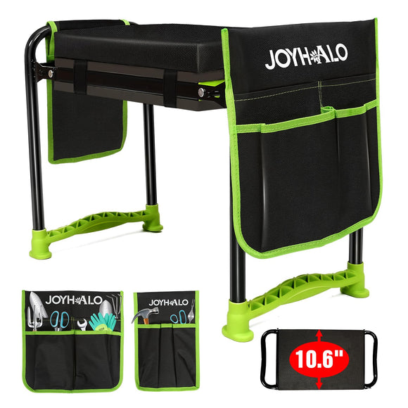 10.8 inch Wider Garden Stool, Heavy Duty Foldable Garden Kneeler and Seat with Extra-Thick Kneeling Pad
