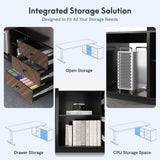 L Shaped Standing Desk with Storage Cabinet for Office Workspace, 79" Spacious Workstation with Drawers