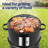 3-in-1 Vertical Charcoal Smoker, BBQ Smoker Grill with Built-in Thermometer, Air Vent, and 2 Access Doors VIVOHOME