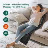 Full Body Massage Mat Pad for Bed, Massage Chair Pad with 10 Vibration Motors & 5 Massage Modes, Vibrating Heating Massage Mattress Pad for Back,Massager with Auto Shut Off, Gift for Men Women