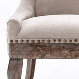 MOOLSUN Fabric Dining Chairs Set of 8, High Back Side Chairs, Modern Padded High-End Tufted Upholstered Chairs with Button-Tufted Back & Rear Pull Tabs, Solid Wood Legs C-Beige-(Wood Legs)