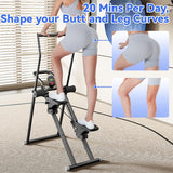 Stair Stepper & Ab Machine by SEWD, 2-in-1 Cardio Workout Equipment with Adjustable Handlebar & Large Pedals, 90% Pre-Assembled Fitness Equipment, Quickly Switch from Stepper to Abdominal Machine