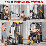XGSW Multi-Function Home Gym Workout Station, Featuring a Pulley System, arm Trainer, and Leg Trainer for Full-Body Workouts. (L03-1 Single-Person Training Station)