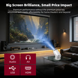 Wireless Mini Projector with WIFI 6 and Bluetooth, 4K 1080P Support Portable Projector 180° Rotatable. 17"-130" Screen Video Projector. Compatible for Smartphone, Laptop, PC(Q5 mate)