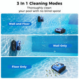 Cordless Robotic Pool Cleaner,Automatic Robotic Pool Vacuum for Inground Pools,Spa Pool Robot Cleaning up to 2150 Sq.ft for Floor,Wall Climbing,Waterline,4800GPH Suction,180min Battery Life