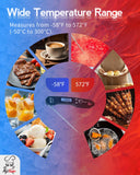 Instant Read Meat Thermometer, 1.2s Fast Read, ±1°F Accuracy, -58°F to 572°F, 4.4" Foldable Probe, 0 °C Calibration, Min/Max (Session)
