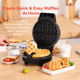 Aottop 7 Inches Round Classic Waffle Maker, 1000W Fast Heating Waffle Iron with 7-speed Temperature Control, Non-Stick Coating, Indicator Lights