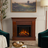 Real Flame Chateau 41” Electric Fireplace with Mantel for Living Room or Bedroom, Replaceable Fireplace Insert Heater, Realistic Log and Flame Effect, Remote Control, Timer