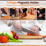 Rolling Knife Sharpener Kit – 5-Angle Magnetic Manual Knife Sharpener (12°,15°,17°,19°,22°) with Diamond & Stainless Steel Discs
