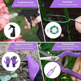 Gardening Tool Set - 11 Piece Aluminum Alloy Steel Hand Tool Starter Kit with Garden Bag, Outdoor Tool