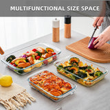 High Borosilicate Glass Baking Tray 3-Piece Set, 2.3 Quarts+1.6 Quarts+1.0 Quarts Rectangular Glass Baking Dish Container for Microwave and Oven, Suitable for Cooking, Baking Bread, Cakes and Meals
