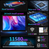 Tablet 14 Inch Android 15 Tablets, 2000*1200 IPS Display Tablets