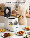 Eectric Kitchen Composter, 3L Smart Mill Food Recycler with Large Touch Screen, Compost Bin Indoor with 4 Sharktooth Blades, 0.5kWh Per Cycle Energy-efficient, Odorless, Low Noise, Auto-Cleaning