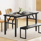 DlandHome 47 inches Folding Table Computer Desk Portable Activity Conference Table Home Office Desk