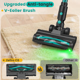 Zefiro Cordless Vacuum Cleaner for Home,45Mins Runtime Stick Vacuum Cleaners, Anti-Tangle and 1.5L Dust Cup, Lightweight Vacuum for Hardwood Floor Carpet Pet Hair (Green)