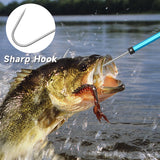 SANLIKE Telescopic Fishing Gaff,Aluminum/Fiberglass Pole with Nonslip Rubber Handle,Stainless Steel Hook with M8 Screw, Fish Gaff Can Float When Extending - Good for Freshwater and Saltwater Fishing