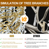 kvtinmty Modern Crystal Chandeliers for Dining Room Over Table, 40" Round Gold Tree Branche Chandelier, Large Crystal Chandelier for Living Room,High Ceiling,Foyer,Entryway,Kitchen Island,Staircase