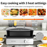Slow Cooker 10 Quarts (2 x 5 Quarts) PFOA-Free Ceramic Coating | Adjustable Temp Oven Safe to 450°F | Keep Warm Function for Large Family Gatherings (Includes Silicone Spoon)