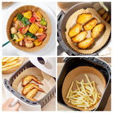 Heavy Duty Air Fryer Liners 8 Inch Round, Disposable Food Grade Parchment Paper 40 GSM, 100 Count Non-Stick Oil & Water Resistant, Fits 5-8QT for Oven Microwave Baking Roasting