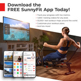 Sunny Health & Fitness Foldable Magnetic Exercise X-Bike Pro, 300 LB Capacity, Low-Impact, 14-Level Resistance, Ergonomic Support