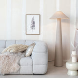Bloomingville Tall Linen Floor Lamp with Shade and Inline Foot Switch, Natural