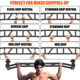 HWOOUSA 48" Ceiling Mount Pull Up Bar - Heavy Duty Multi-Grip Chin Up Bar for Garage/Home Gym and Strength Training, Adjustable Height&Supports to 600 Lbs