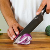 Kitchen Knife Set - 5 Pieces | Includes 8" Chef Knife, 7" Santoku, 8" Bread, 5" Utility, 3.5" Paring | Japanese Style High Carbon Steel Blades, Pakkawood Handles, Ultra Sharp Kitchen Tools