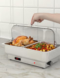 Chafing Dish Electric Buffet Set,2 x 4.5 QT Half-Size Stainless Steel Food Servers and Warmers with Temperature Control for Wedding and Parties