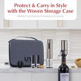 Rechargeable Electric Wine Opener Set with Aerator, Foil Cutter & Vacuum Stoppers – Automatic Wine Bottle Opener Kit with Portable Case – 7 Piece Wine Gift Set (Silver)