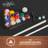 EastPoint Masterton 2.0 Pool Table - 87 in Bar-Size Black Complete Set - Built-in Levelers for Billiard Table Stability - K-66 Bumpers for Consistent Billiards Bounce - Pool Cue Set with Cues & Balls