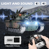 Supdex RC Tank, 1:18 Alloy Metal US M60 Remote Control Army Model Toys, 2.4Ghz RC Vehicle with Realistic Smoke, Sound and Lights, Military Tank That Shoots BBS for Adults and Kids