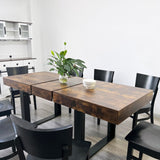 Modern Farmhouse Wooden Kitchen Expandable Dining Room Conference Table