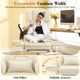 FelixKing Office Chair, Flip Armrests for Pets Criss Cross Legged, White