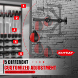 Speed Bag Boxing Punching Bag, Wall Mount Height Adjustable & Fold Speed Bags for Boxing, Wall Bracket Boxing Reflex Ball, Boxing Bag as Adults Teens and Kids, Fits Home Gym Workout BaiYuan