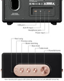 Giocanto 150W Loud Bluetooth Speaker, Retro Portable Speaker with 56H Battery, Stereo Sound Deep Bass, Bluetooth 5.4, Leather Strap Handle, Home Party Outdoor Wireless Speaker