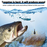 12Pcs Tungsten Drop Shot Weights Sinkers for Bass Fishing, Tungsten Dropshot Fishing Weights, Silver Clip On Tear, 1/2 oz Fishfun