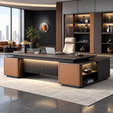 HHEvergreenEnsemble Executive Desk with Thickened Desktop (86.61IN)