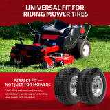 USCaster 13x5.00-6 Tire and Wheel Flat Free Assemblies (2 Pack),13 x5x6 Solid Rubbe Tires and Wheel for Riding Lawn Mower - With 3/4" Bushings (Extra 5/8" Bushings) and 3" Centered Hub (Gray)
