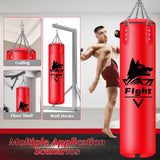 4FT Hanging Punching Bag for Adults, Super PU Leather Boxing Training Equipment Heavy Bag with 12OZ MMA Gloves, Unfilled Kicking Bag Boxing Set for Training Karate Kickboxing Muay Thai YORWHIN