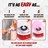 Cotton Candy Machine – Retro Cotton Candy Maker – Cotton Candy Maker Machine For Homemade Sweets – Ideal for Birthday, Party, Gatherings – Works with Flossing Sugar or Hard Candy Darice