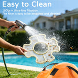 2026 NEW Cordless Robotic Pool Cleaner, Automatic Robotic Pool Vacuum Cleaner with Dual Motors, 130mins Runtime & Auto Docking Pool Vacuum Robot for Inground Pools Up to 1100 Sq.Ft, JQR-V201, Orange