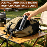 Portable Electric Coffee Grinder - 38 Grind Settings, Conical Burr & Black Stainless Steel Body, Rechargeable Mill for Espresso, Moka Pot, Ideal for Camping and Travel