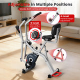 Foldable Exercise Bike with Elliptical Mode, 8-Level Magnetic Resistance Stationary Bike for Home, Quiet Indoor Fitness Bike for Cardio & Rehab Training, Adjustable Seat & Handlebar, 300LBS Capacity