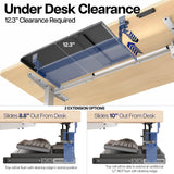 VIVO Black Clamp-on 23” to 30” x 11" Adjustable Keyboard Tray, Mount-KBST1