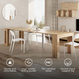 Mobili Fiver, Easy, Extendable Console Table with Extension Leaves Holder, 17.7(120.1) x35.4 in, Oak, for 4-12 People, Space Saving Dining Table for Entrance, Living Room, Italian Furniture