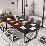 6ft Oval Conference Table Curved Meeting Tables for Office Brown