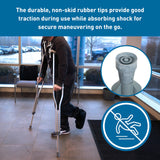 BodyMed Aluminum Crutches, Medium (Pair) - Adjustable Height (5'2" - 5'10"), Lightweight Design, Padded Underarm Cushions & Hand Grips, Non-Slip Rubber Tips - Supports Up to 300 Pounds