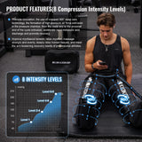 Air Compression Recovery System Full Leg Massager Boots with 8 Intensities 4 Modes Professional Sequential Device to Improvement,Relax,Fast Recovery Muscle for Athletes Small Size(Height:160-185CM)