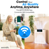 SereneLife HEPA Air Purifier for Home – Smart WiFi & App Control, Ultra-Quiet Air Purifier for Bedrooms & Large Rooms, Removes Dust, Pet Hair & Odors, Ideal for Pets & Allergies (1,800 Sq Ft, White)